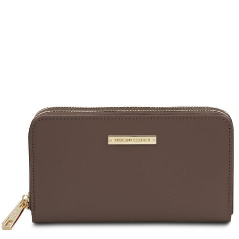 Gaia - Double zip around leather wallet